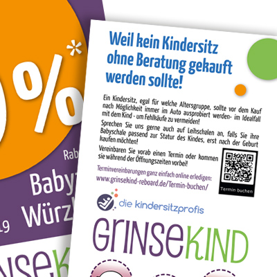 Flyer DIN lang für Messebesuch von grinsekind